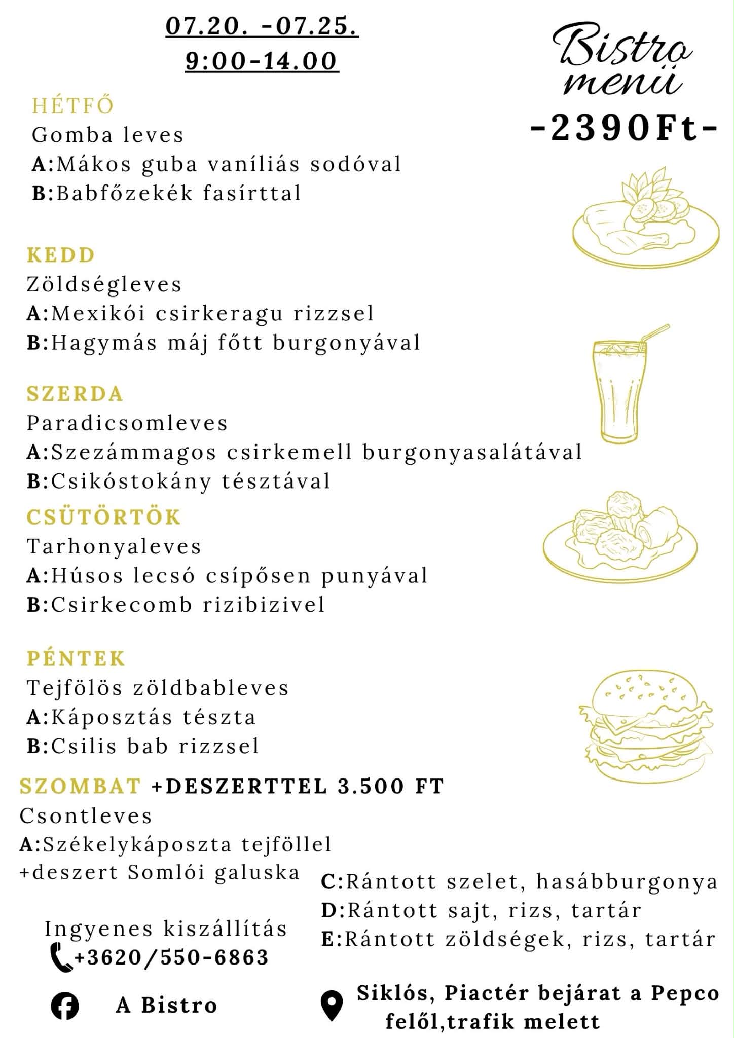 Bistro heti menu Bistro heti menü